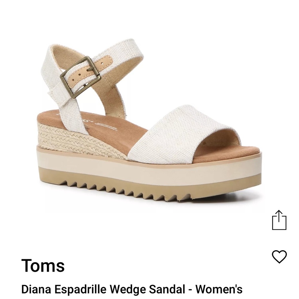 Toms Women's Diana Espadrille Wedge Sandal - Cream